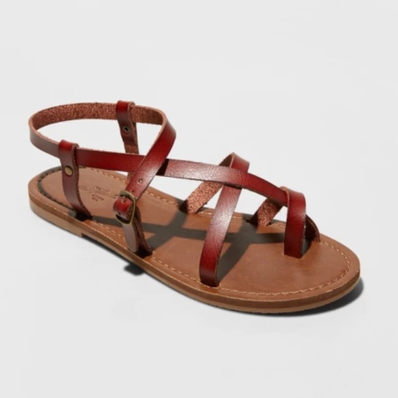 Universal Thread Shoes - Universal Thread Brown Toe Wrap Thong Sandal